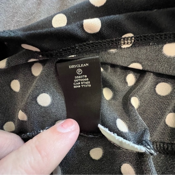 Ann Taylor Solid Black and White Polka Dot Dress size Small - Picture 4 of 9